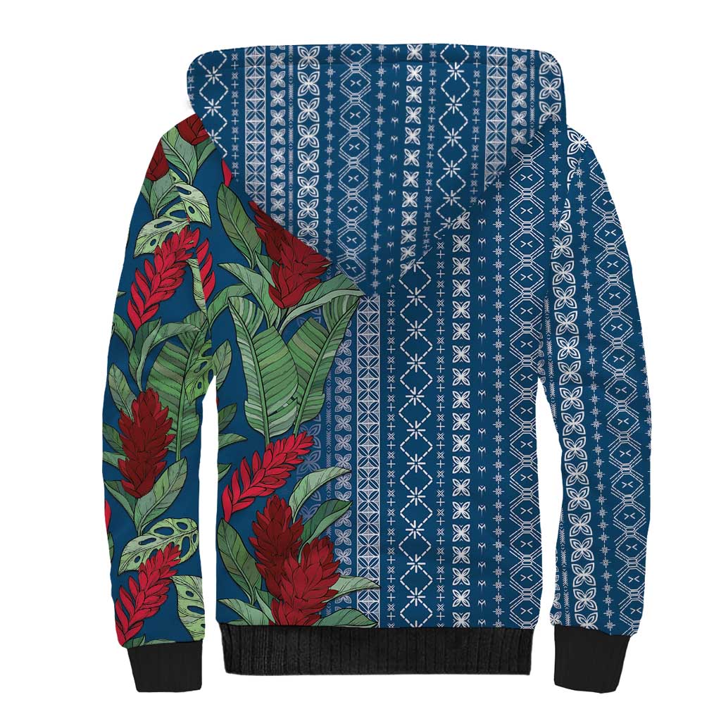 Women's Day Samoa Malu Tattoo Inspired Mix Teuila Sherpa Hoodie Royal Blue