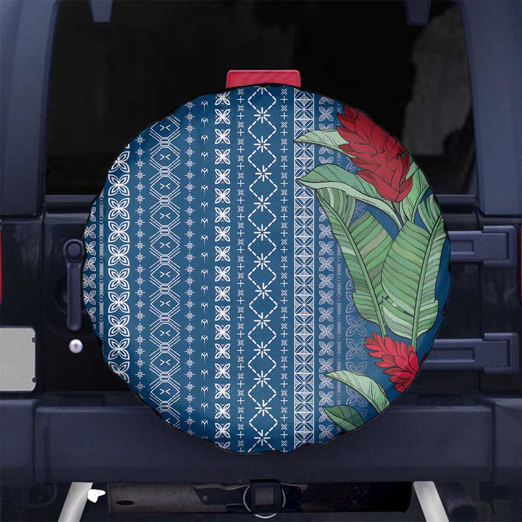 Women's Day Samoa Malu Tattoo Inspired Mix Teuila Spare Tire Cover Royal Blue