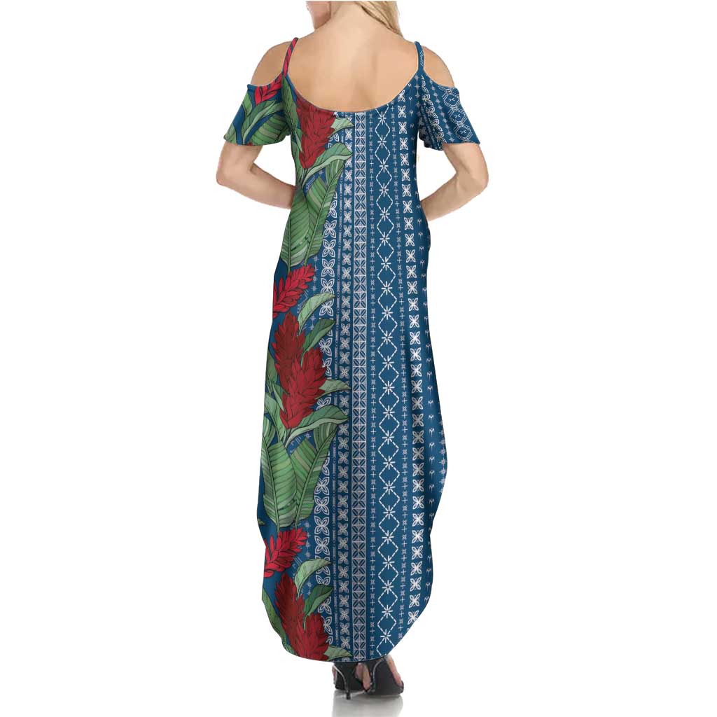 Women's Day Samoa Malu Tattoo Inspired Mix Teuila Summer Maxi Dress Royal Blue