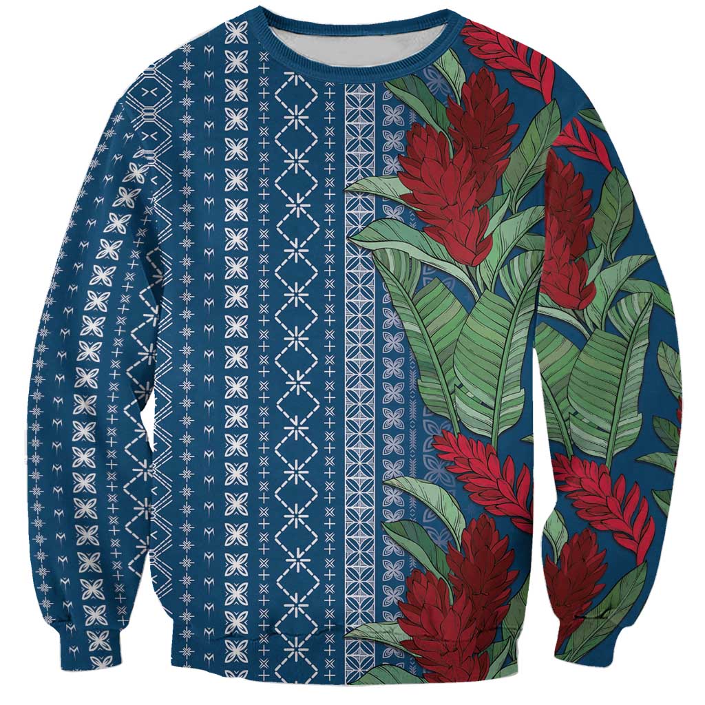 Women's Day Samoa Malu Tattoo Inspired Mix Teuila Sweatshirt Royal Blue