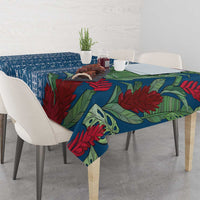 Women's Day Samoa Malu Tattoo Inspired Mix Teuila Tablecloth Royal Blue