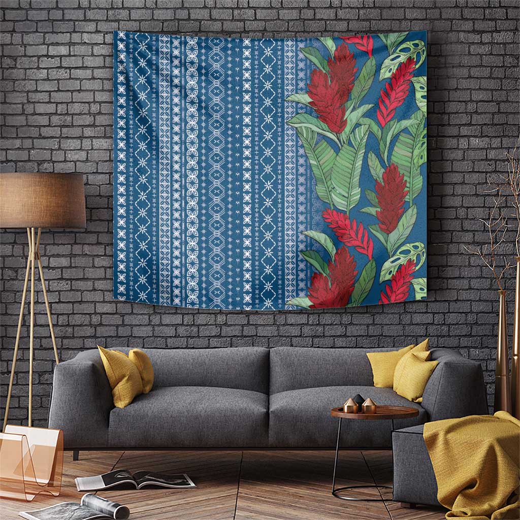 Women's Day Samoa Malu Tattoo Inspired Mix Teuila Tapestry Royal Blue
