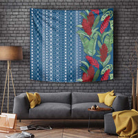 Women's Day Samoa Malu Tattoo Inspired Mix Teuila Tapestry Royal Blue