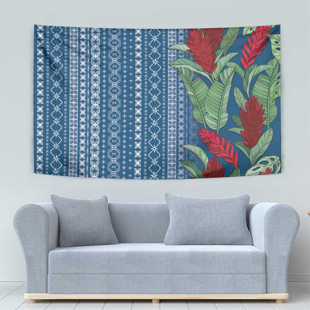 Women's Day Samoa Malu Tattoo Inspired Mix Teuila Tapestry Royal Blue