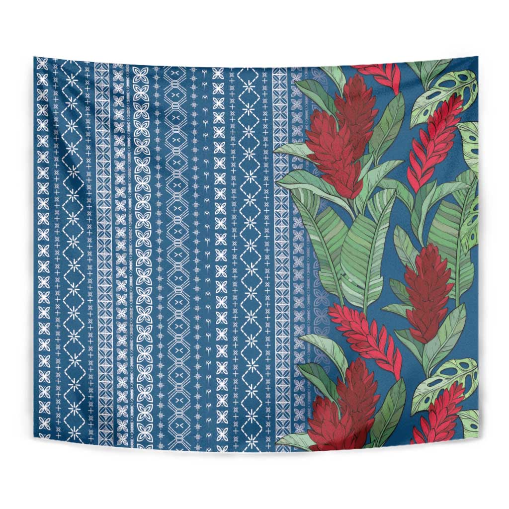 Women's Day Samoa Malu Tattoo Inspired Mix Teuila Tapestry Royal Blue