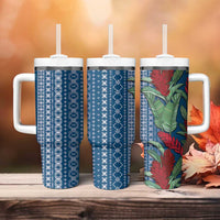 Women's Day Samoa Malu Tattoo Inspired Mix Teuila Tumbler With Handle Royal Blue