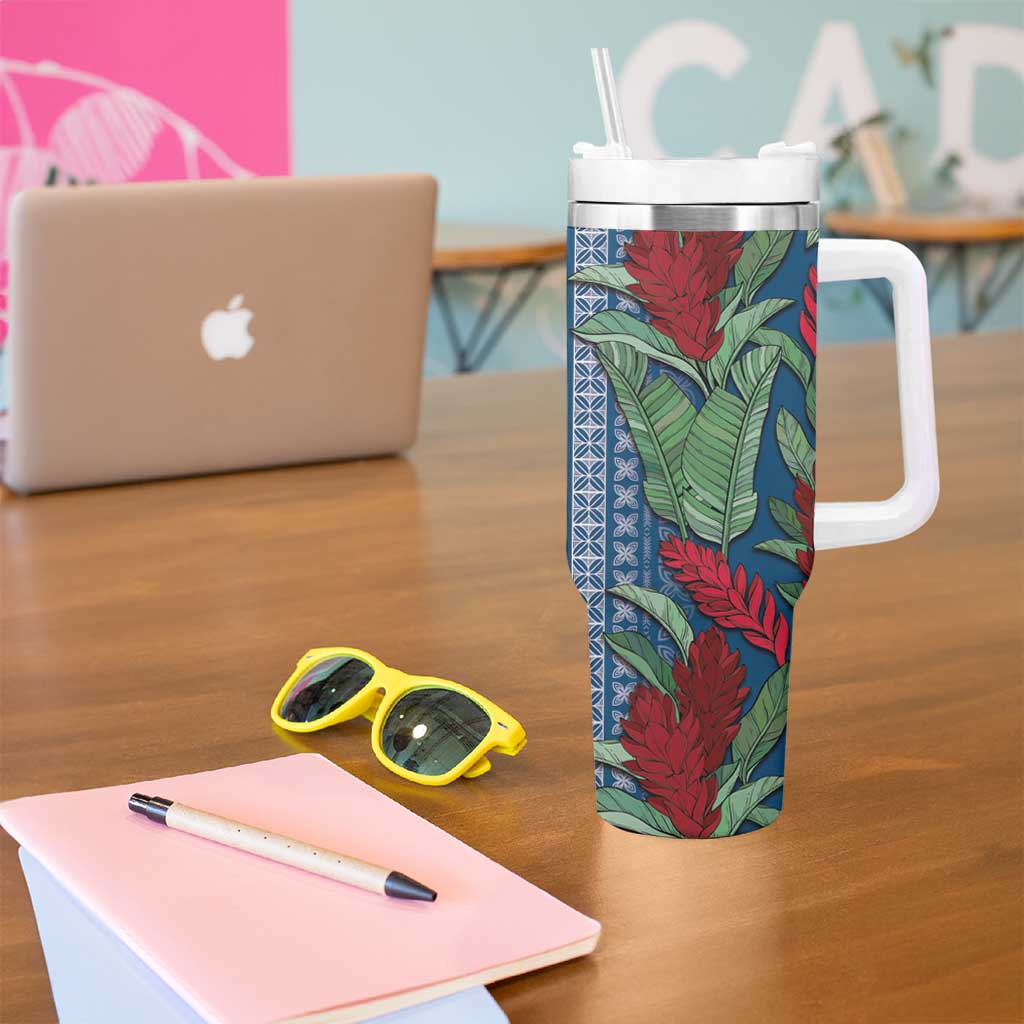 Women's Day Samoa Malu Tattoo Inspired Mix Teuila Tumbler With Handle Royal Blue