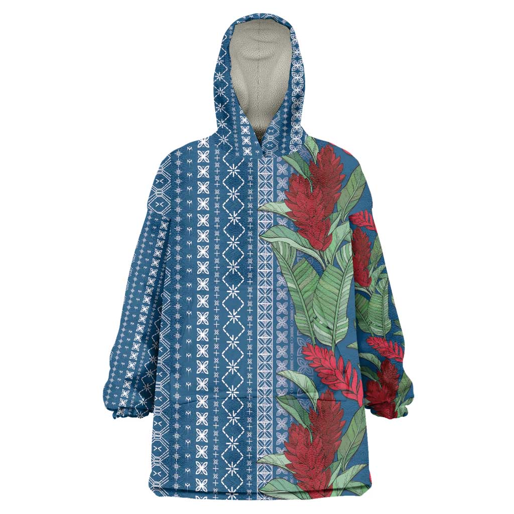 Women's Day Samoa Malu Tattoo Inspired Mix Teuila Wearable Blanket Hoodie Royal Blue