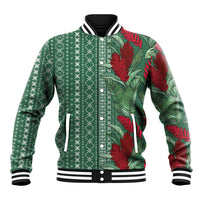 Women's Day Samoa Malu Tattoo Inspired Mix Teuila Baseball Jacket Sage Green