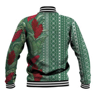 Women's Day Samoa Malu Tattoo Inspired Mix Teuila Baseball Jacket Sage Green