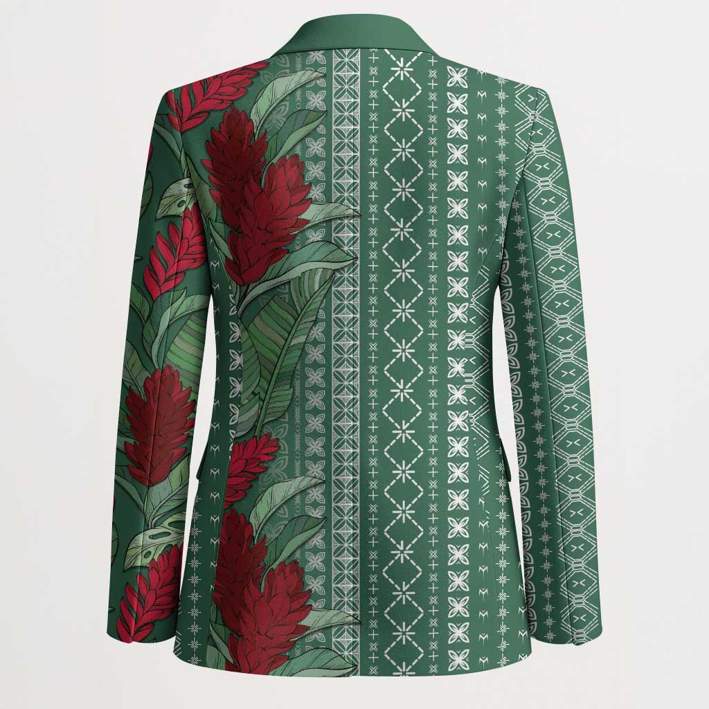 Women's Day Samoa Malu Tattoo Inspired Mix Teuila Blazer Sage Green
