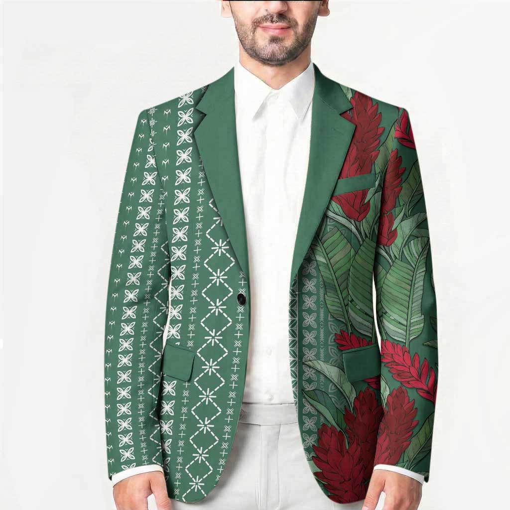 Women's Day Samoa Malu Tattoo Inspired Mix Teuila Blazer Sage Green