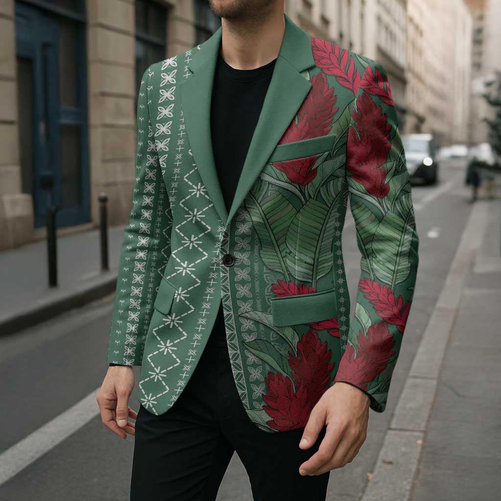 Women's Day Samoa Malu Tattoo Inspired Mix Teuila Blazer Sage Green