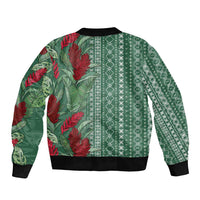 Women's Day Samoa Malu Tattoo Inspired Mix Teuila Bomber Jacket Sage Green