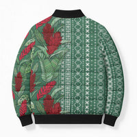 Women's Day Samoa Malu Tattoo Inspired Mix Teuila Bomber Puffer Jacket Sage Green