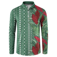 Women's Day Samoa Malu Tattoo Inspired Mix Teuila Button Sweatshirt Sage Green