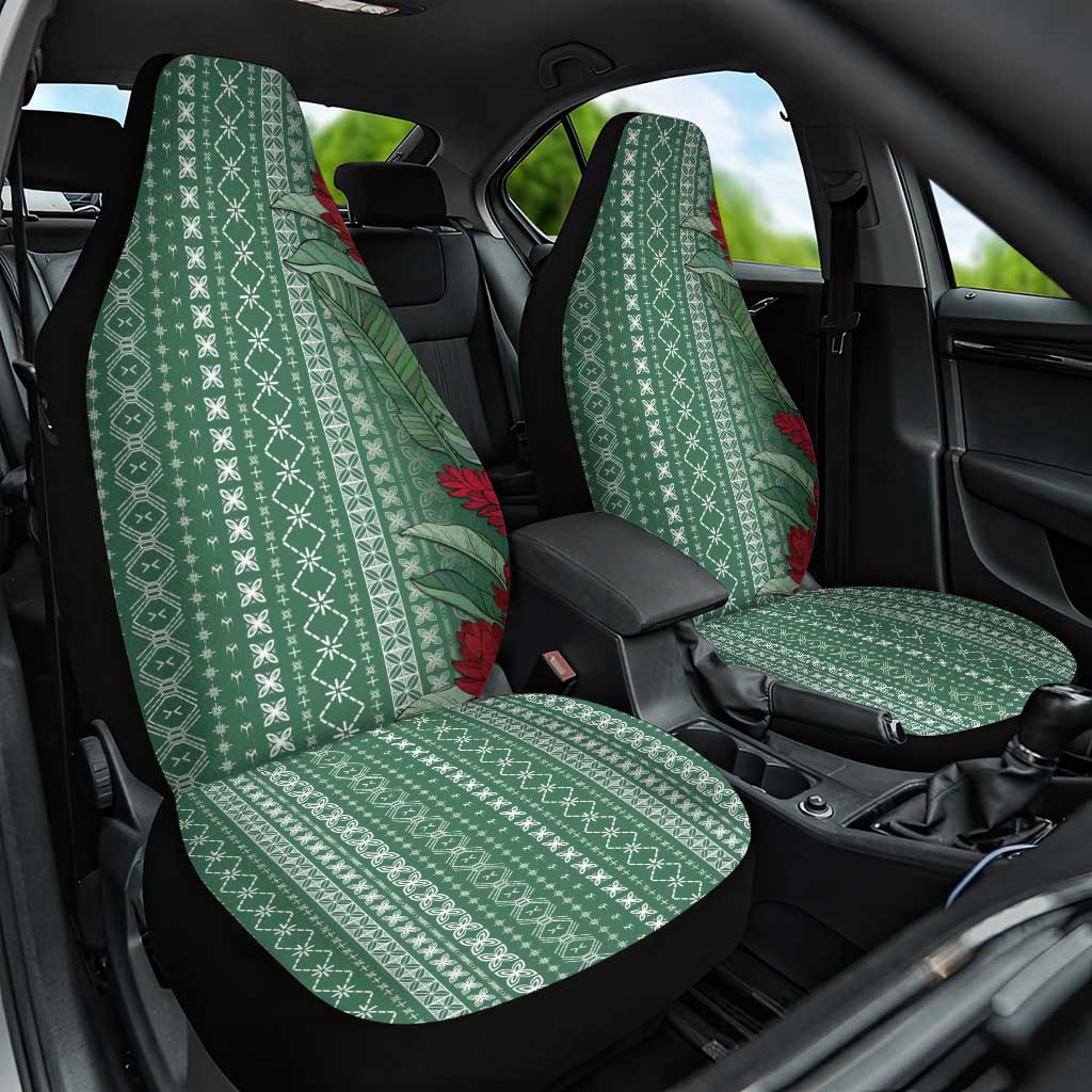 Women's Day Samoa Malu Tattoo Inspired Mix Teuila Car Seat Cover Sage Green