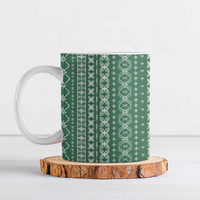 Women's Day Samoa Malu Tattoo Inspired Mix Teuila Ceramic Mug Sage Green