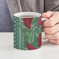 Women's Day Samoa Malu Tattoo Inspired Mix Teuila Ceramic Mug Sage Green