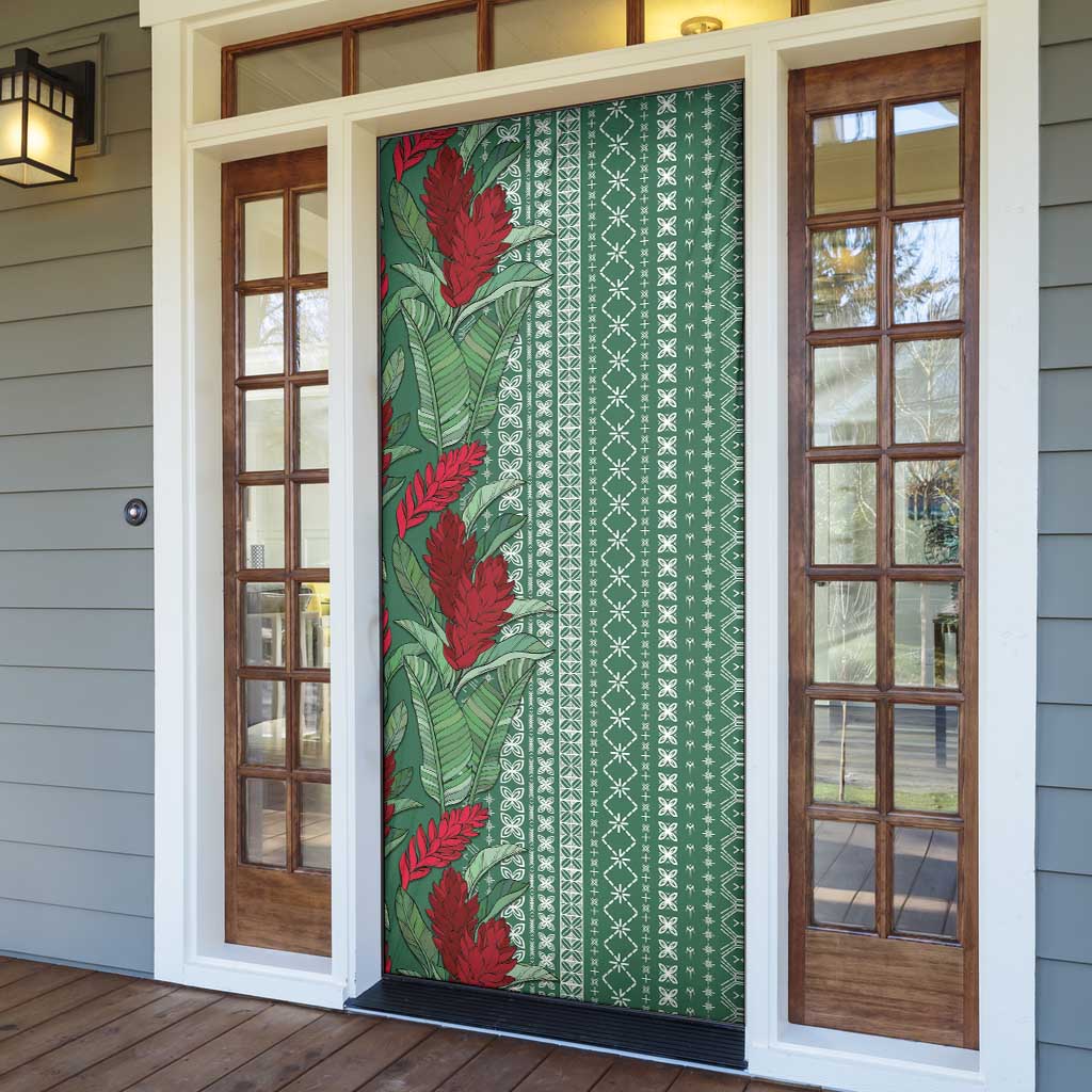 Women's Day Samoa Malu Tattoo Inspired Mix Teuila Door Cover Sage Green