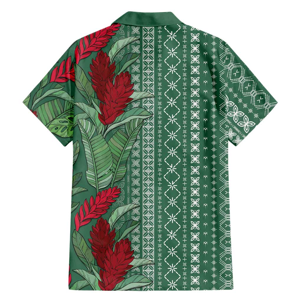 Women's Day Samoa Malu Tattoo Inspired Mix Teuila Family Matching Puletasi and Hawaiian Shirt Sage Green