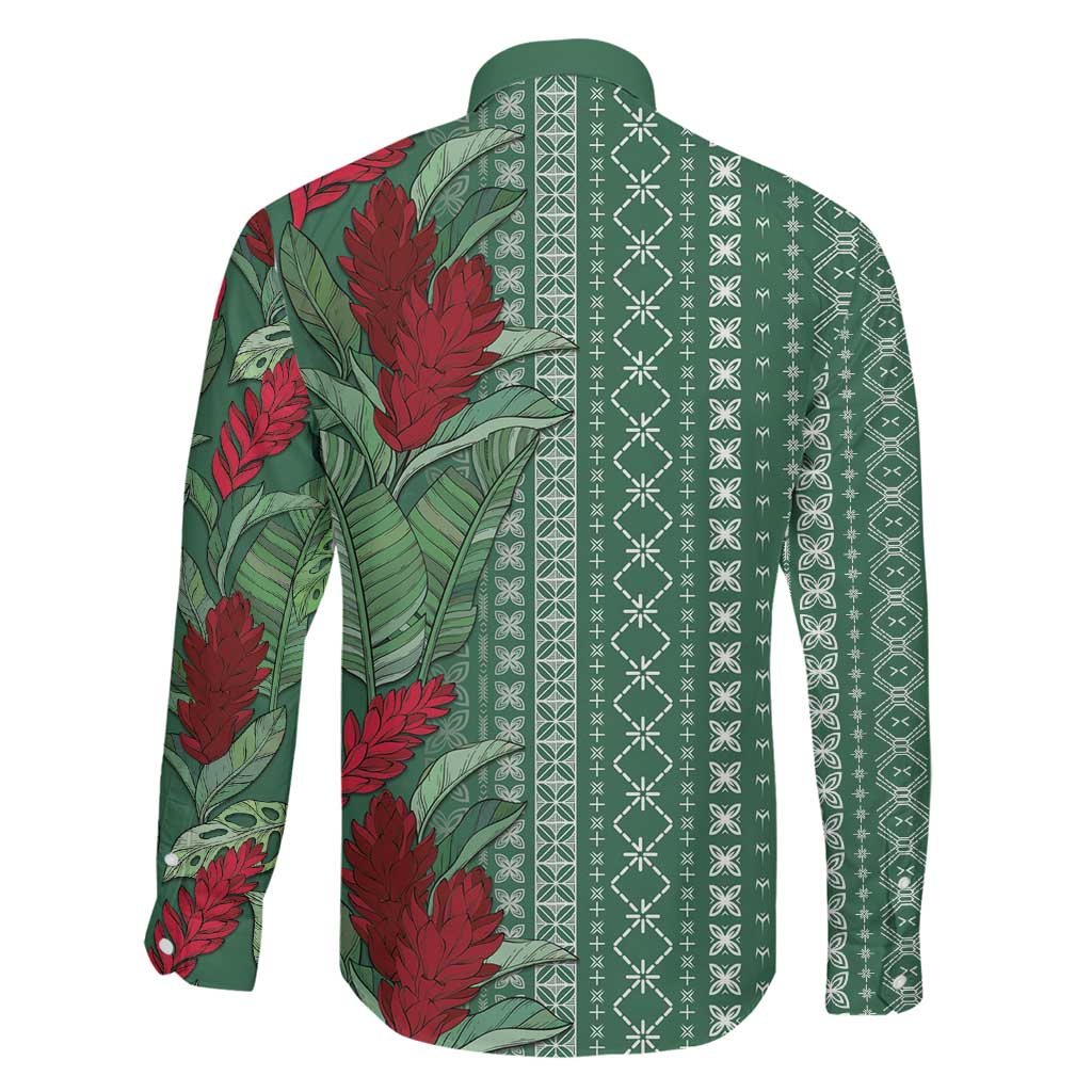 Women's Day Samoa Malu Tattoo Inspired Mix Teuila Family Matching Summer Maxi Dress and Hawaiian Shirt Sage Green LT7 - Polynesian Pride