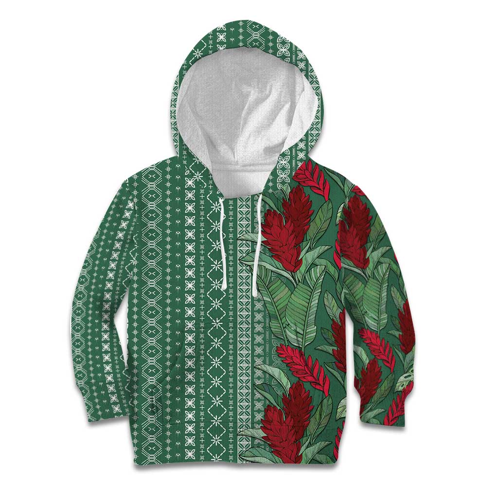 Women's Day Samoa Malu Tattoo Inspired Mix Teuila Kid Hoodie Sage Green