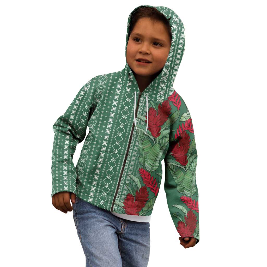 Women's Day Samoa Malu Tattoo Inspired Mix Teuila Kid Hoodie Sage Green