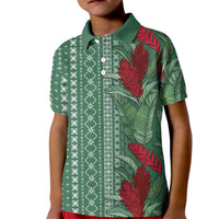 Women's Day Samoa Malu Tattoo Inspired Mix Teuila Kid Polo Shirt Sage Green