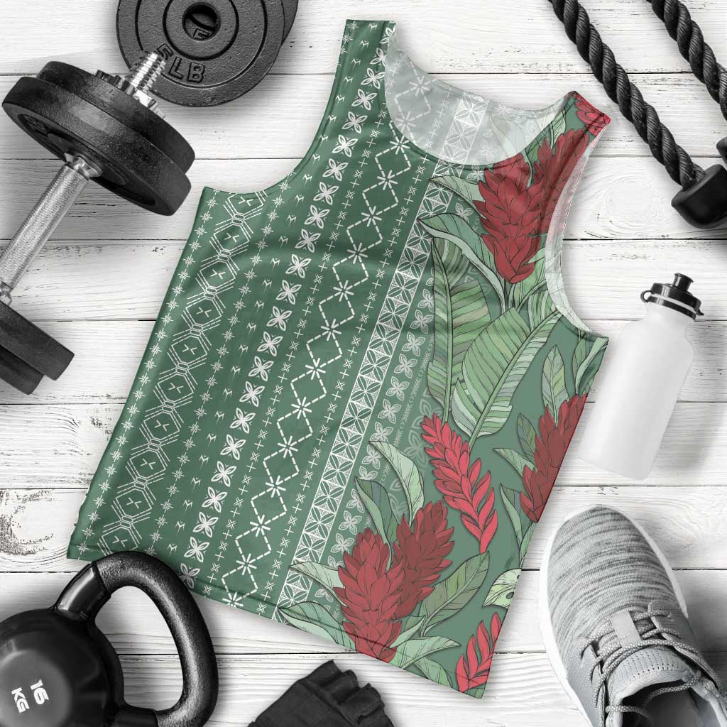 Women's Day Samoa Malu Tattoo Inspired Mix Teuila Men Tank Top Sage Green