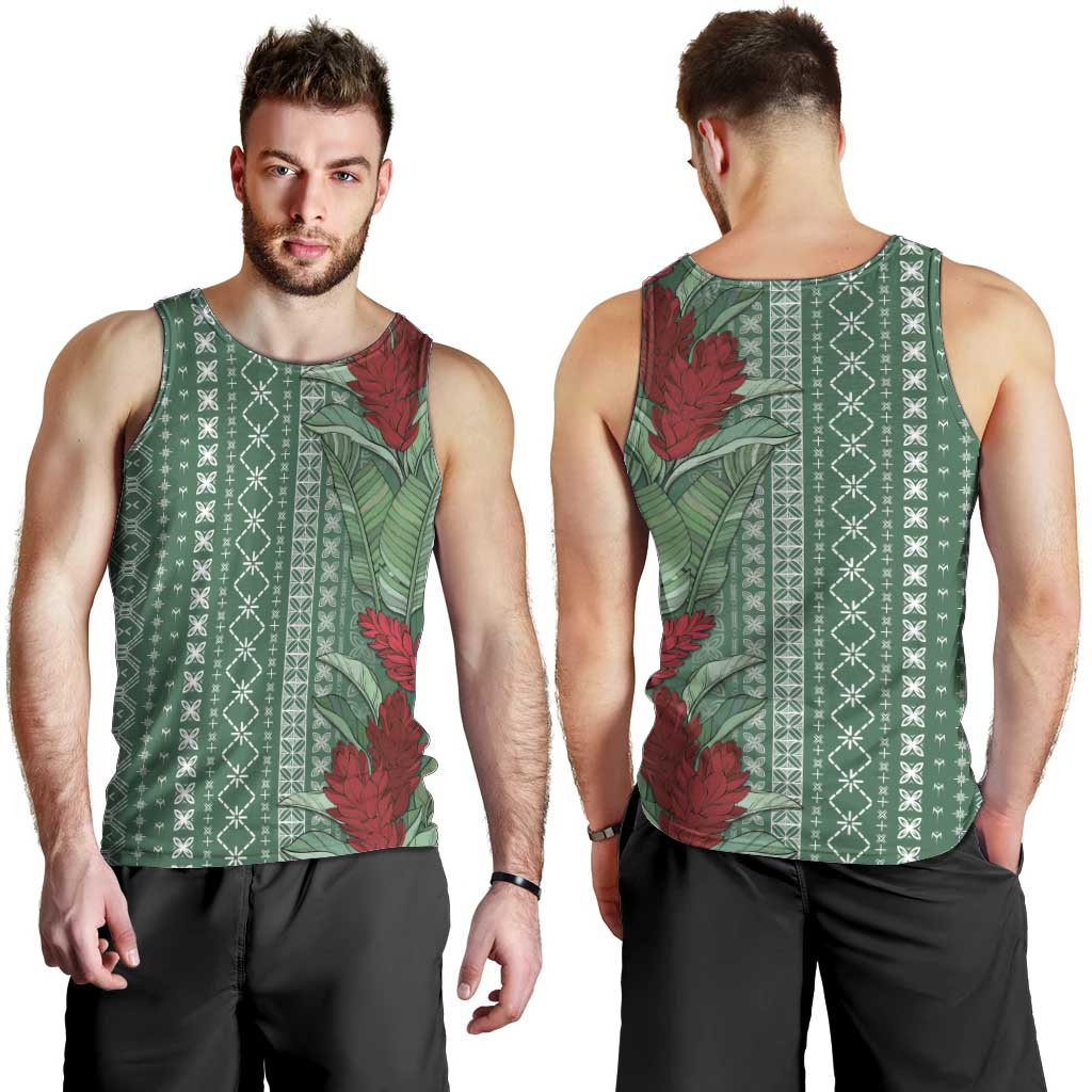Women's Day Samoa Malu Tattoo Inspired Mix Teuila Men Tank Top Sage Green
