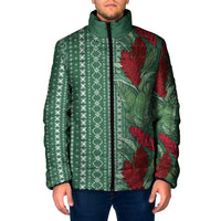 Women's Day Samoa Malu Tattoo Inspired Mix Teuila Padded Jacket Sage Green