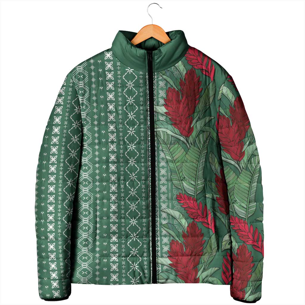 Women's Day Samoa Malu Tattoo Inspired Mix Teuila Padded Jacket Sage Green