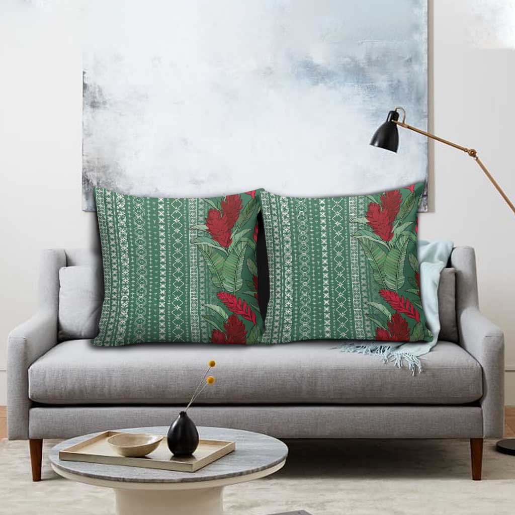 Women's Day Samoa Malu Tattoo Inspired Mix Teuila Pillow Cover Sage Green