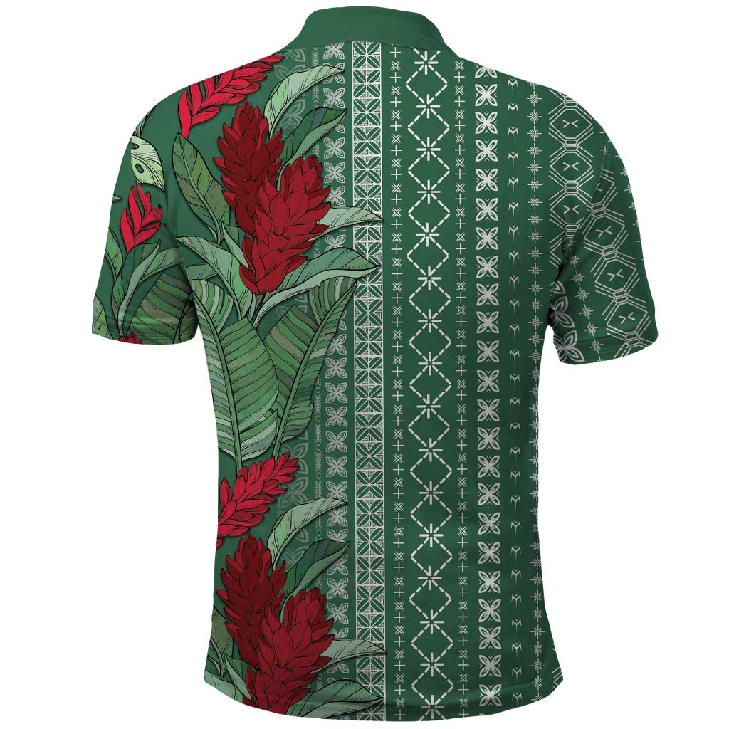 Women's Day Samoa Malu Tattoo Inspired Mix Teuila Polo Shirt Sage Green