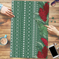 Women's Day Samoa Malu Tattoo Inspired Mix Teuila Puzzle Sage Green