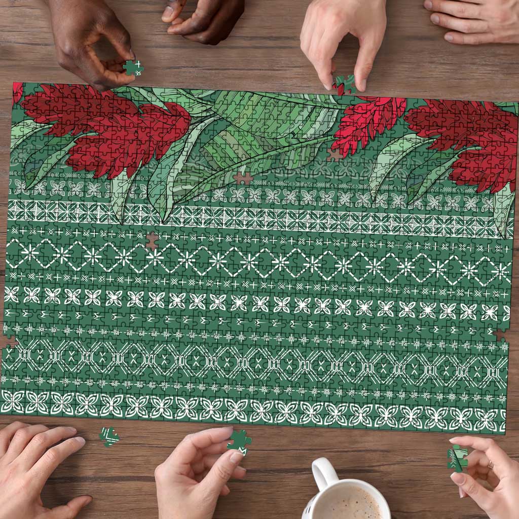 Women's Day Samoa Malu Tattoo Inspired Mix Teuila Puzzle Sage Green