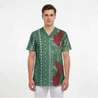 Women's Day Samoa Malu Tattoo Inspired Mix Teuila Scrub Top Sage Green