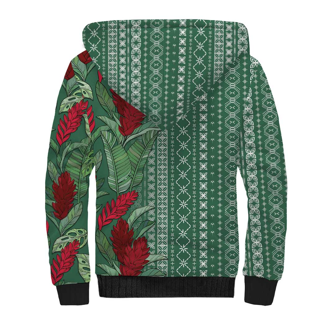 Women's Day Samoa Malu Tattoo Inspired Mix Teuila Sherpa Hoodie Sage Green