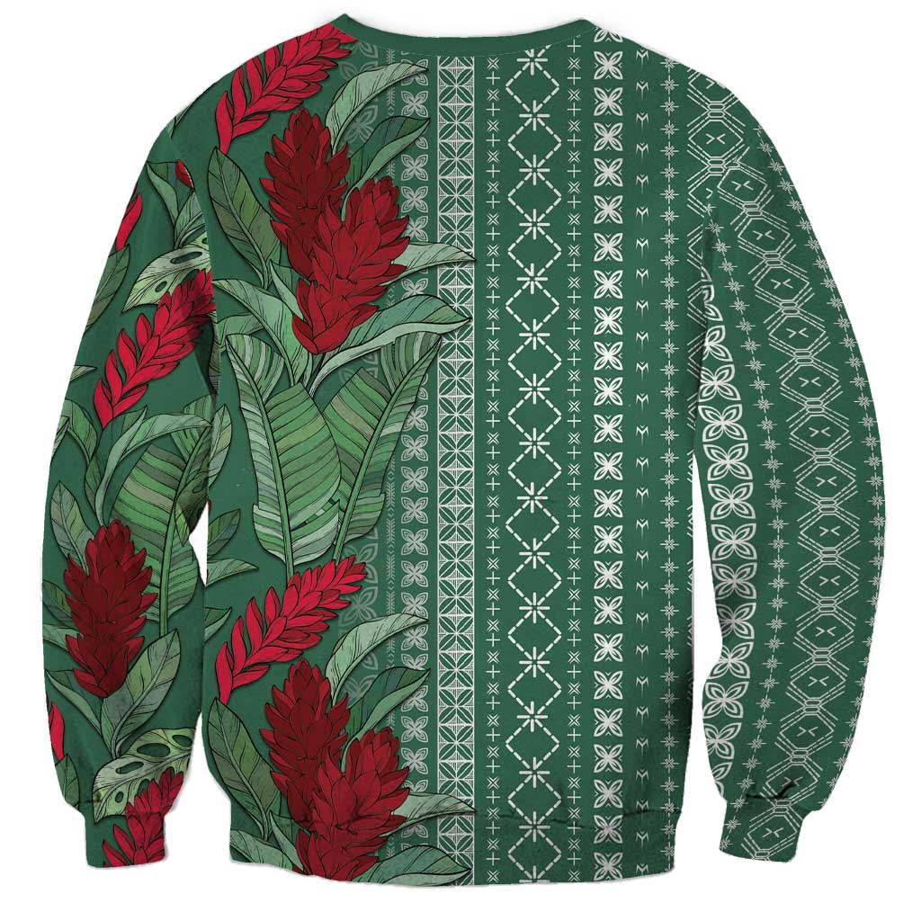 Women's Day Samoa Malu Tattoo Inspired Mix Teuila Sweatshirt Sage Green