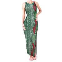 Women's Day Samoa Malu Tattoo Inspired Mix Teuila Tank Maxi Dress Sage Green