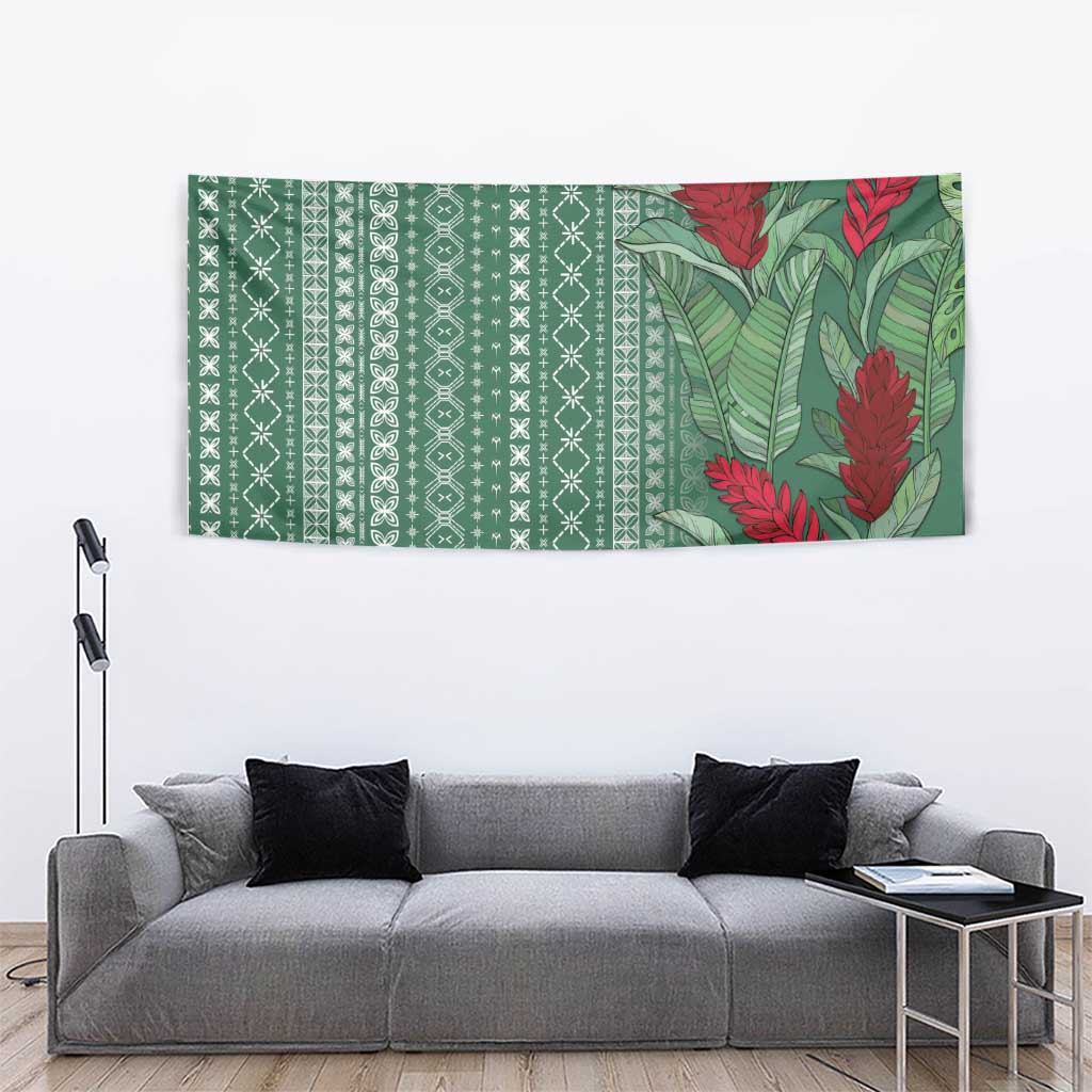 Women's Day Samoa Malu Tattoo Inspired Mix Teuila Tapestry Sage Green