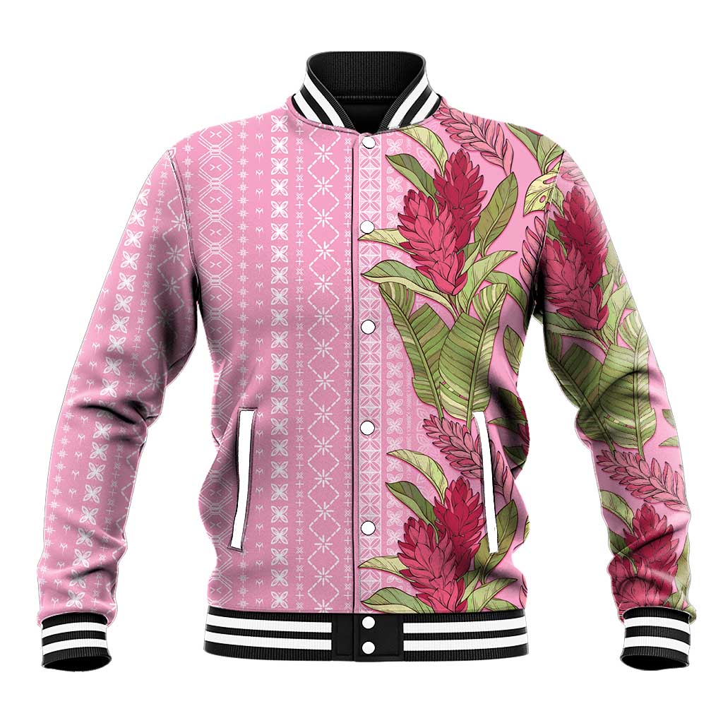 Women's Day Samoa Malu Tattoo Inspired Mix Teuila Baseball Jacket Rose Pink