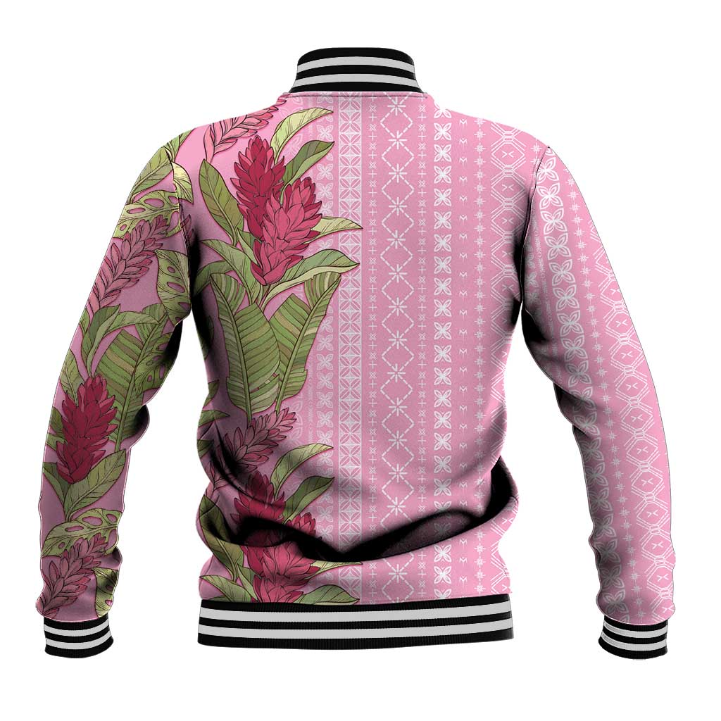 Women's Day Samoa Malu Tattoo Inspired Mix Teuila Baseball Jacket Rose Pink