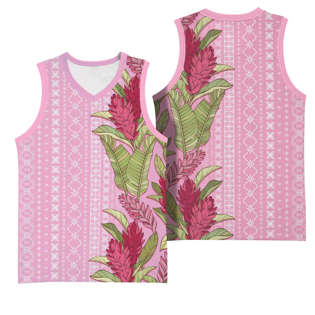 Women's Day Samoa Malu Tattoo Inspired Mix Teuila Basketball Jersey Rose Pink