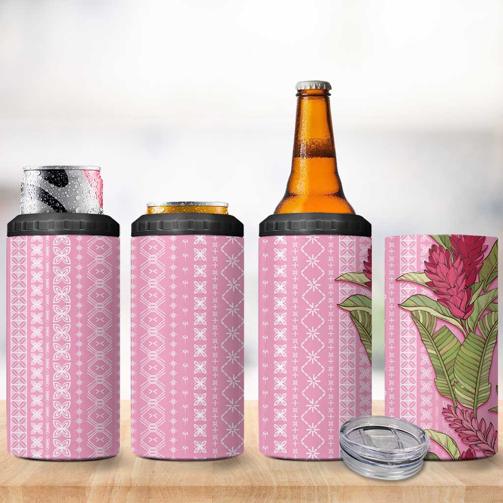Women's Day Samoa Malu Tattoo Inspired Mix Teuila 4 in 1 Can Cooler Tumbler Rose Pink