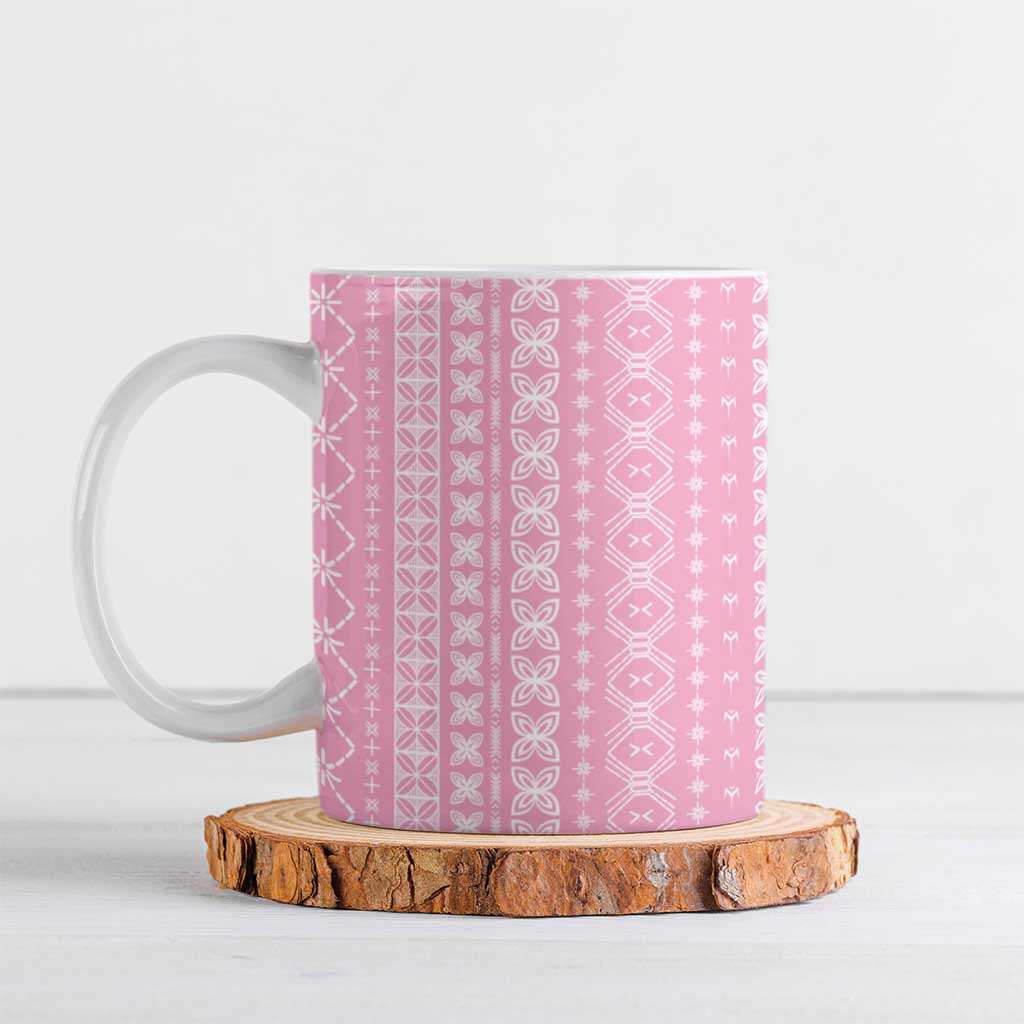 Women's Day Samoa Malu Tattoo Inspired Mix Teuila Ceramic Mug Rose Pink