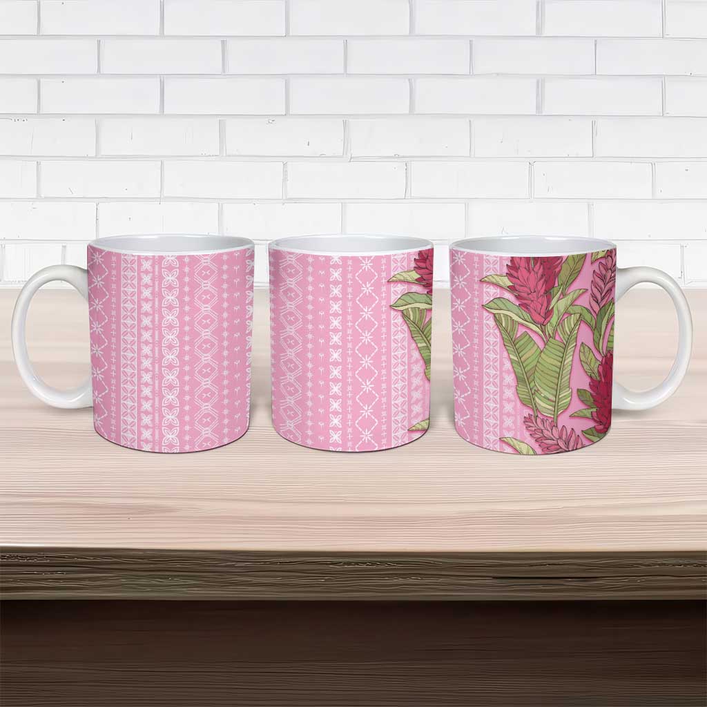 Women's Day Samoa Malu Tattoo Inspired Mix Teuila Ceramic Mug Rose Pink