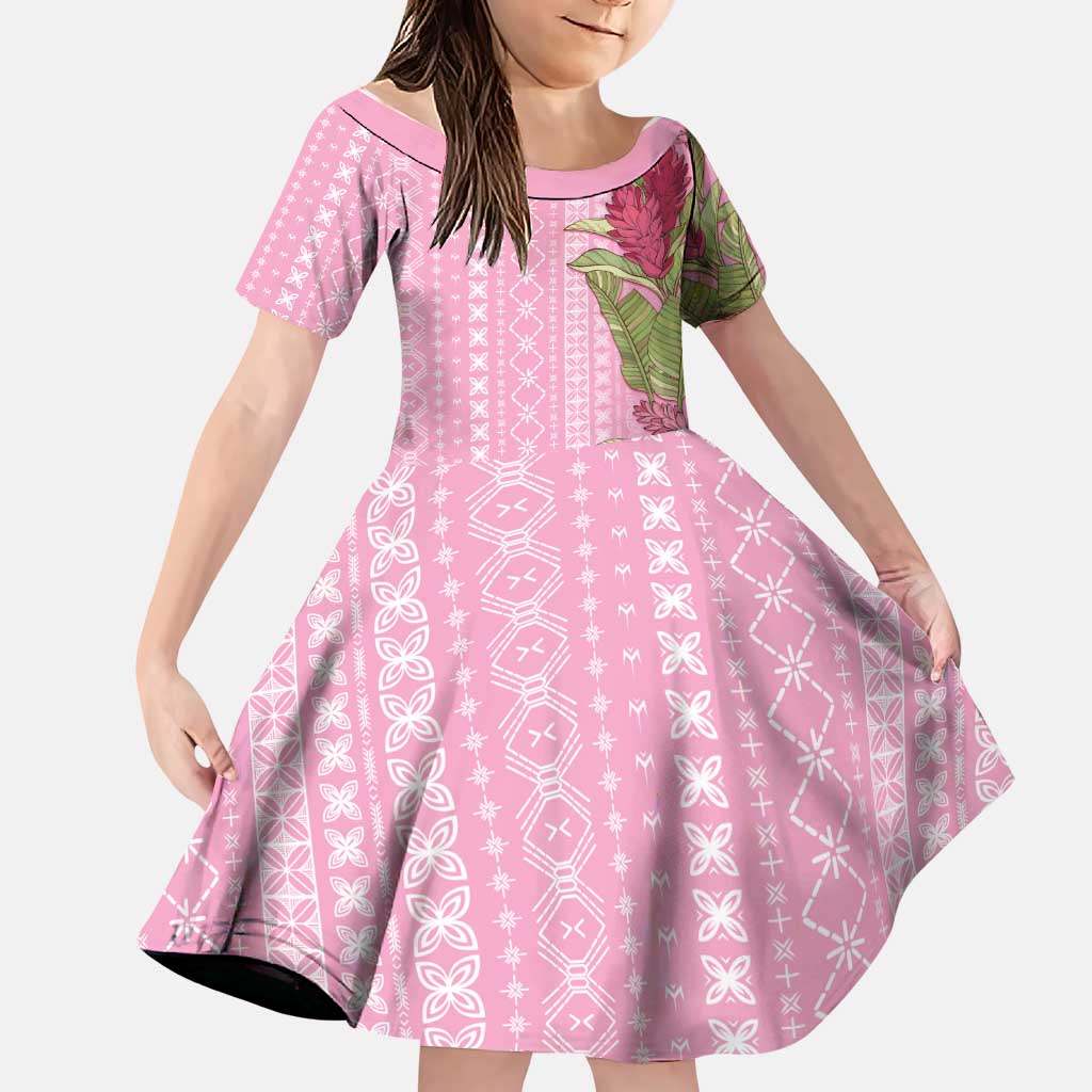 Women's Day Samoa Malu Tattoo Inspired Mix Teuila Family Matching Off Shoulder Maxi Dress and Hawaiian Shirt Rose Pink