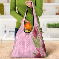 Women's Day Samoa Malu Tattoo Inspired Mix Teuila Grocery Bag Rose Pink